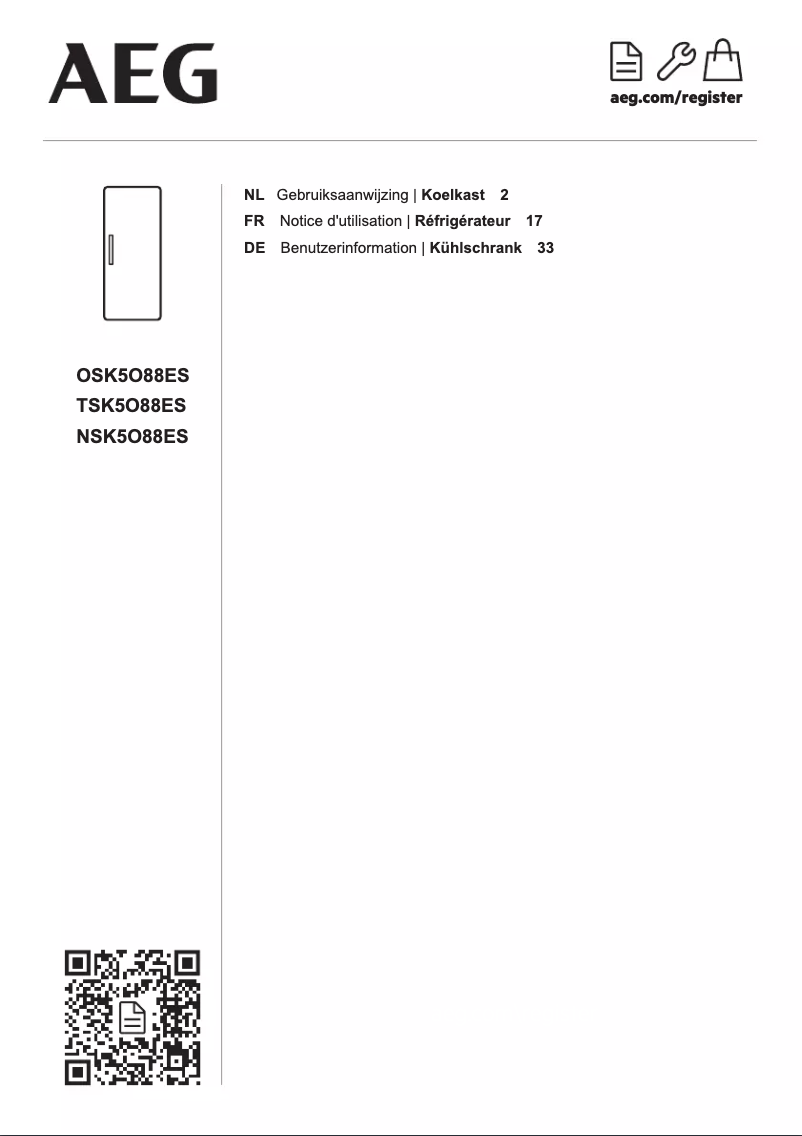 Page n°1 - Manuel utilisateur AEG NSK5O88ES