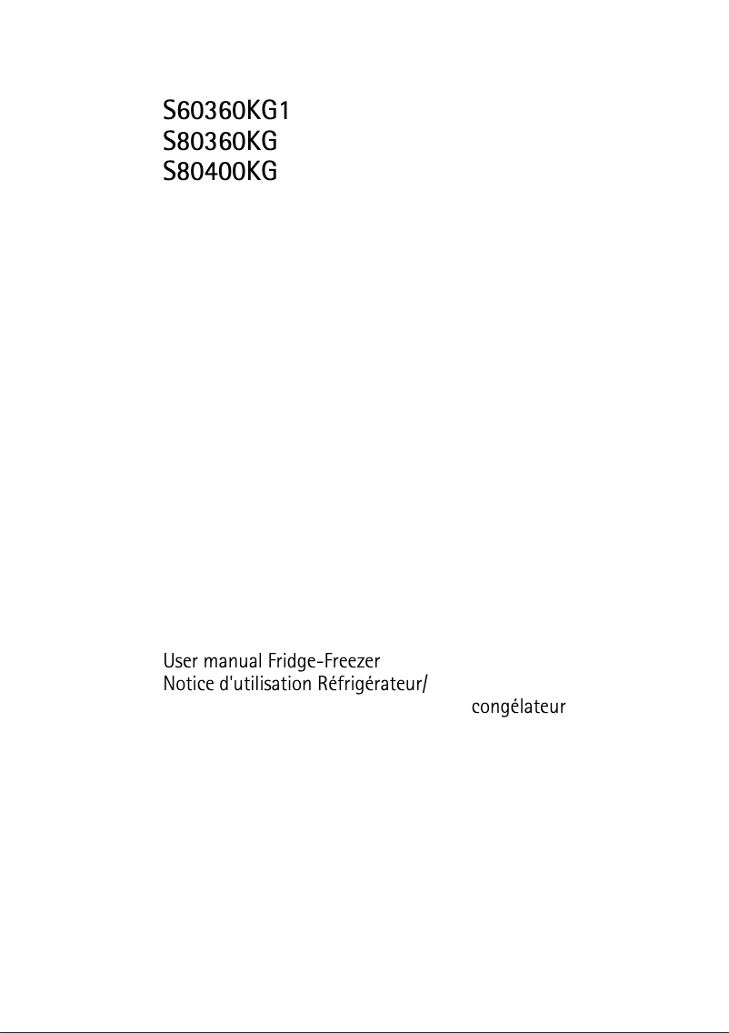 Page 1 de la notice Manuel utilisateur AEG S 60360 KG1