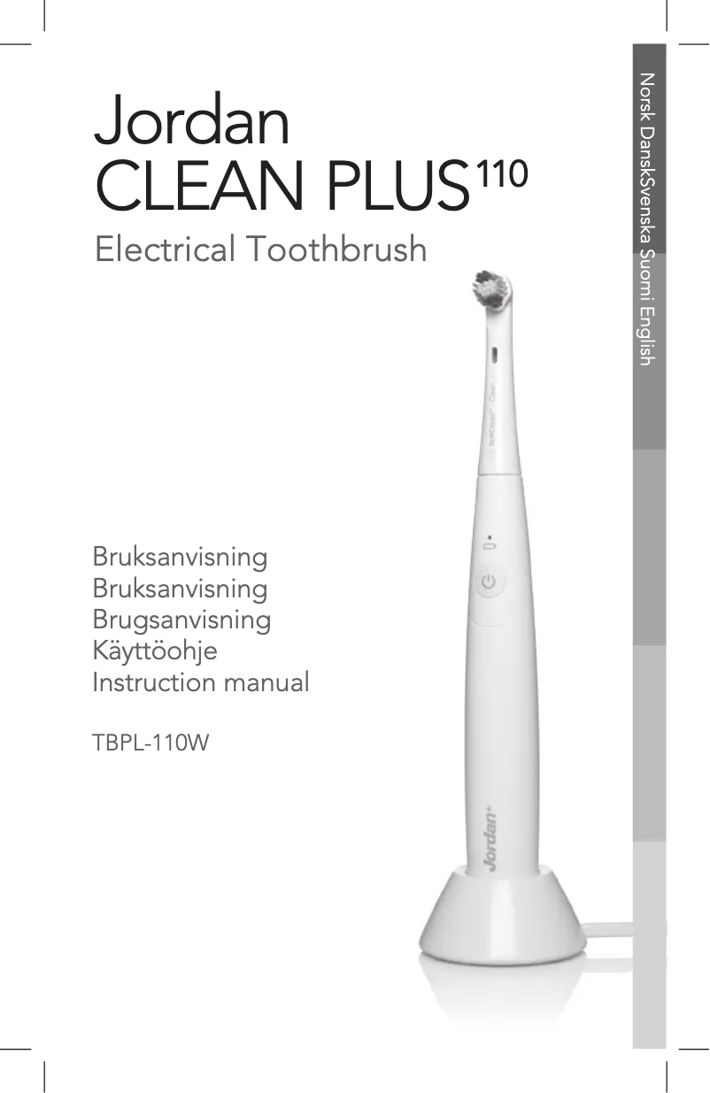 Image de la première page du manuel de l'appareil Jordan Clean Plus TBPL-110W