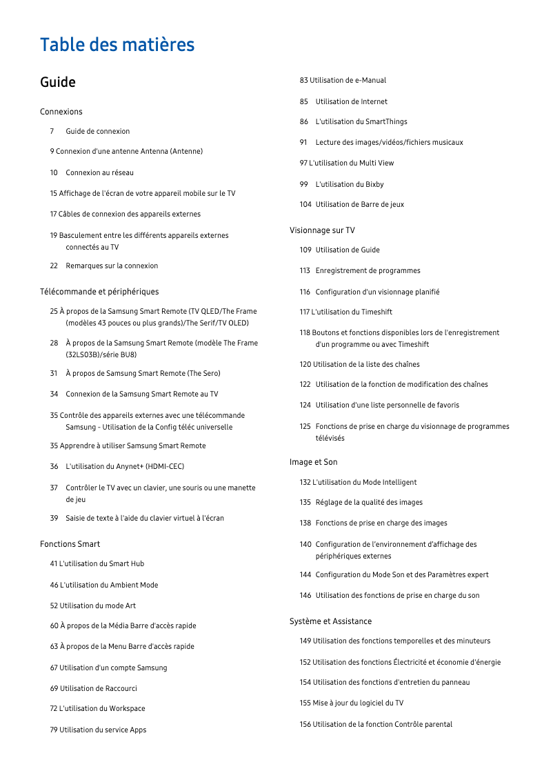 Page 1 de la notice Manuel utilisateur Samsung The Frame LS03