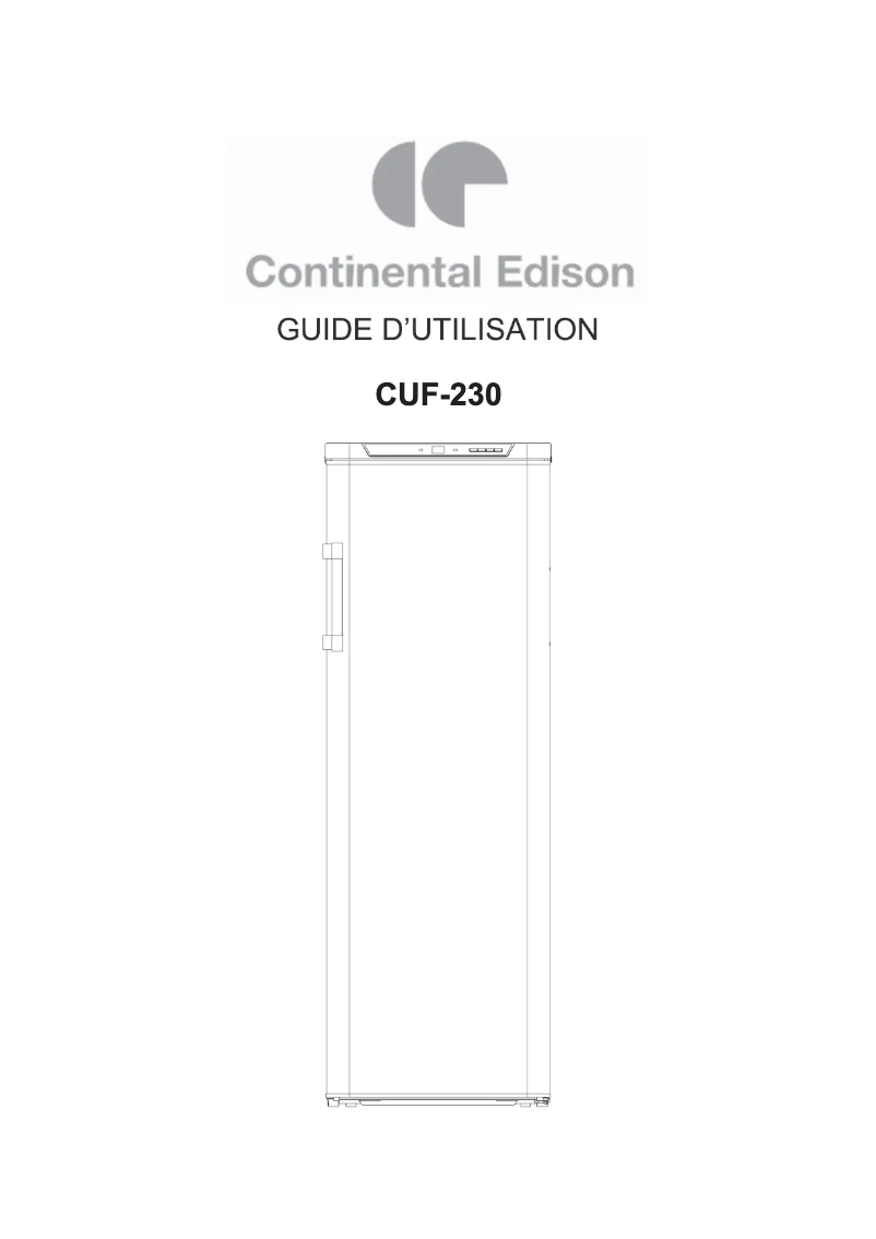 Page n°1 - Manuel utilisateur Continental Edison CUF-230