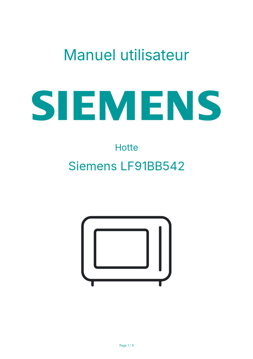 Page n°1 - Manuel utilisateur Siemens LF91BB542