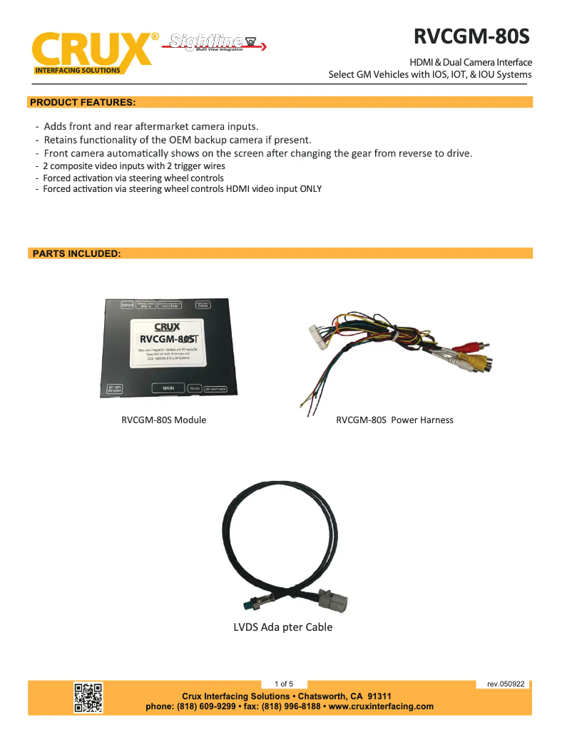 Imagen de la primera página del manual del dispositivo RVCGM-80S