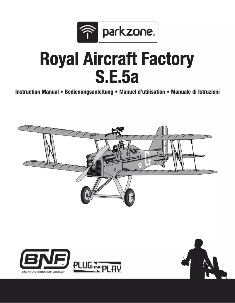 Page n°1 - Manuel utilisateur ParkZone S.E.5a WWI PNP