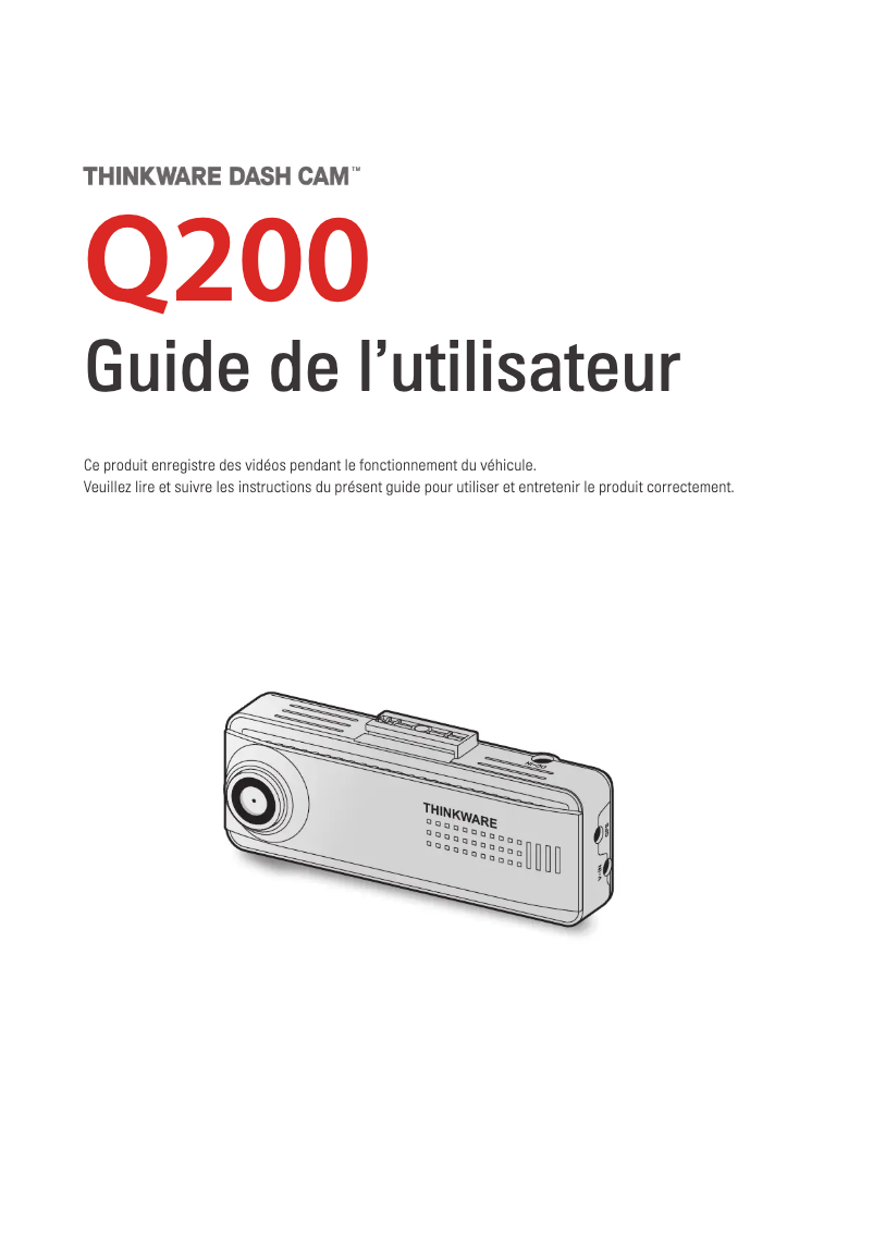 Page n°1 - Manuel utilisateur Thinkware Q200