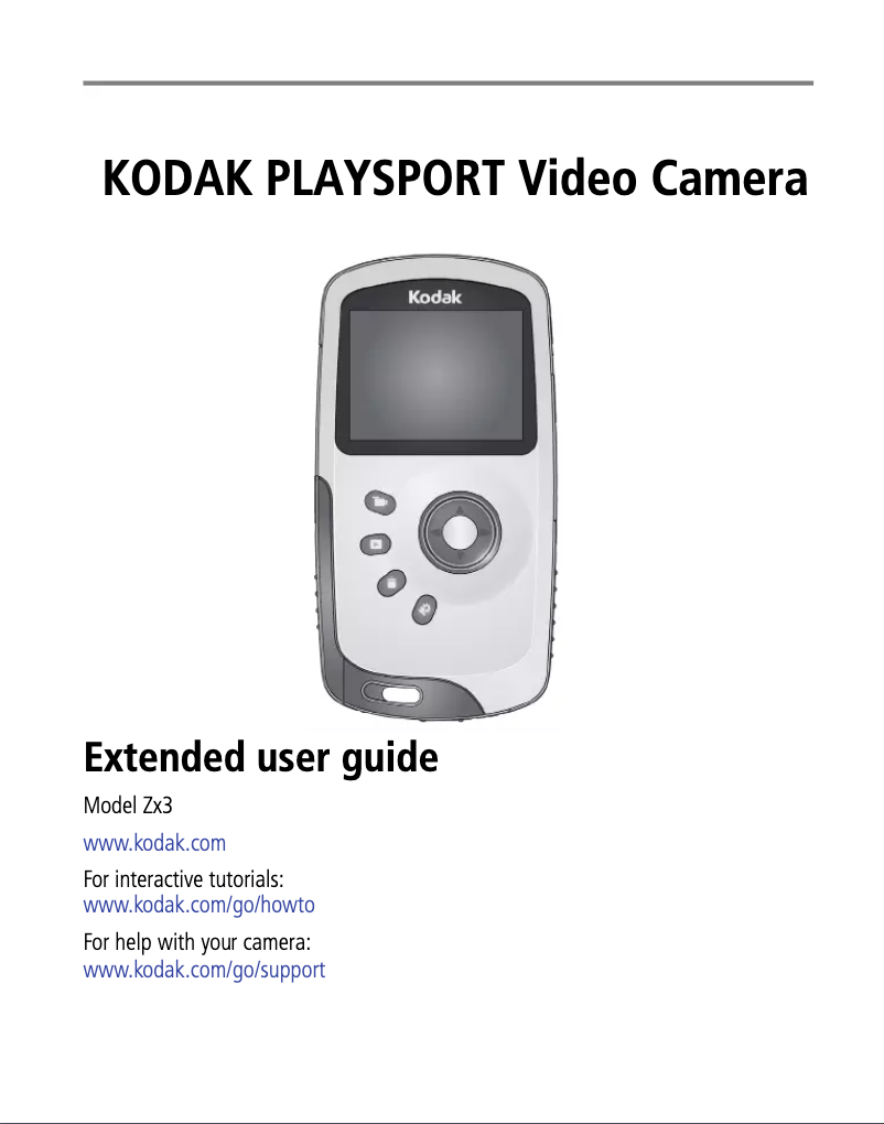Page 1 de la notice Manuel utilisateur Kodak PlaySport Zx3