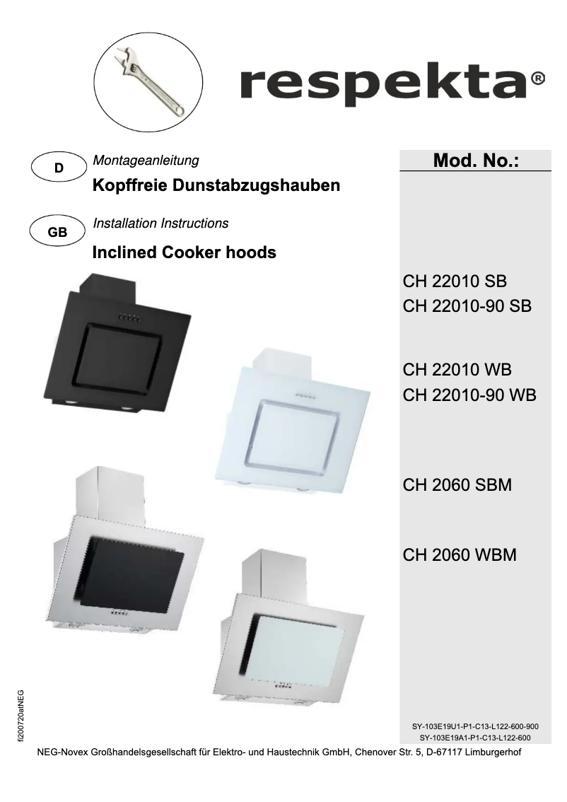 Page 1 de la notice Manuel utilisateur Respekta CH2060WBM