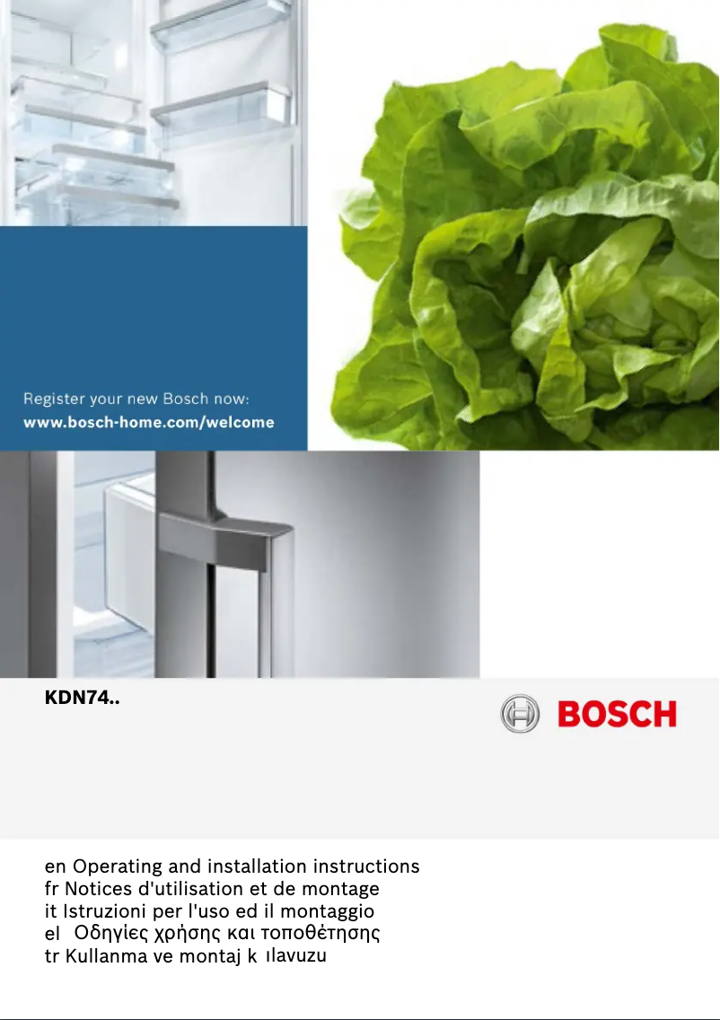 Page 1 de la notice Manuel utilisateur Bosch KDD74AL20N