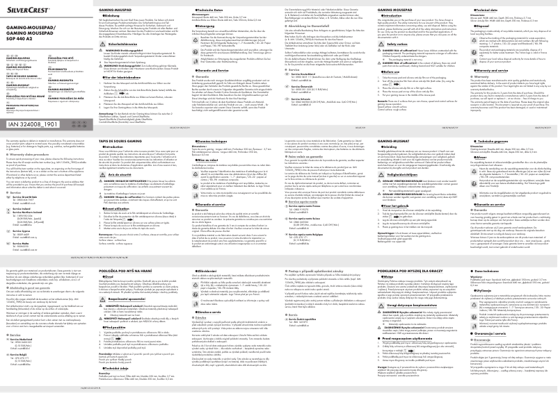 Page 1 de la notice Manuel utilisateur SilverCrest SGP 440 A2