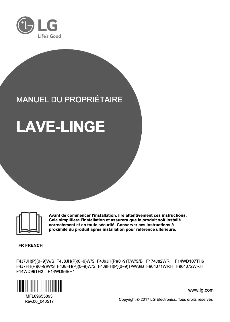 Page n°1 - Manuel utilisateur LG F964J71WRH