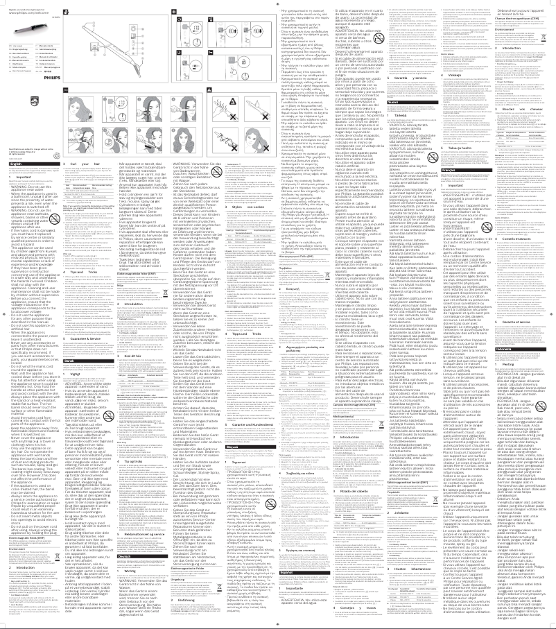 Page 1 de la notice Manuel utilisateur Philips StyleCare BHB872