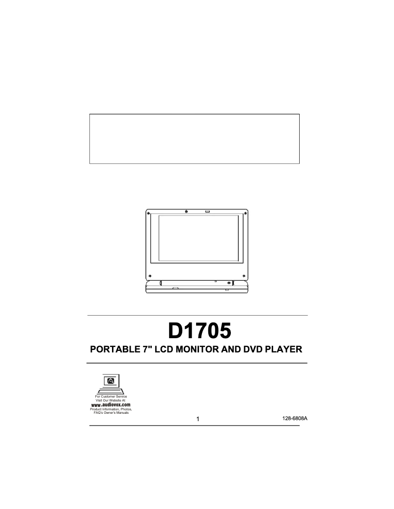 Page n°1 - Manuel utilisateur VOXX D1705