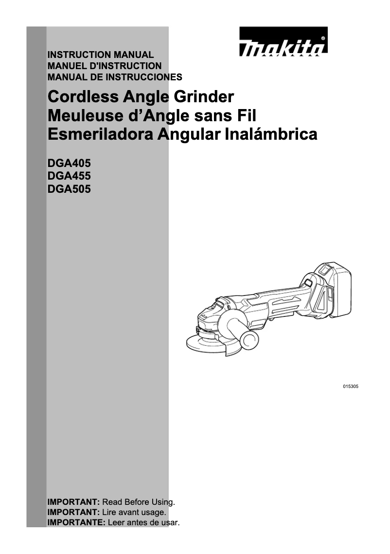 Image de la première page du manuel de l'appareil DGA455Z