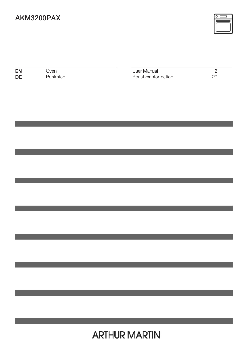 Page 1 de la notice Manuel utilisateur Arthur Martin AKM3200PAX