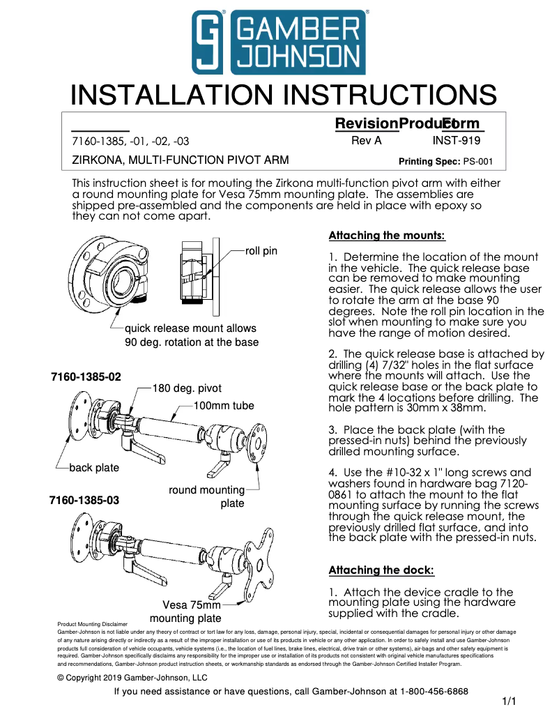 Image de la première page du manuel de l'appareil 7160-1385-03