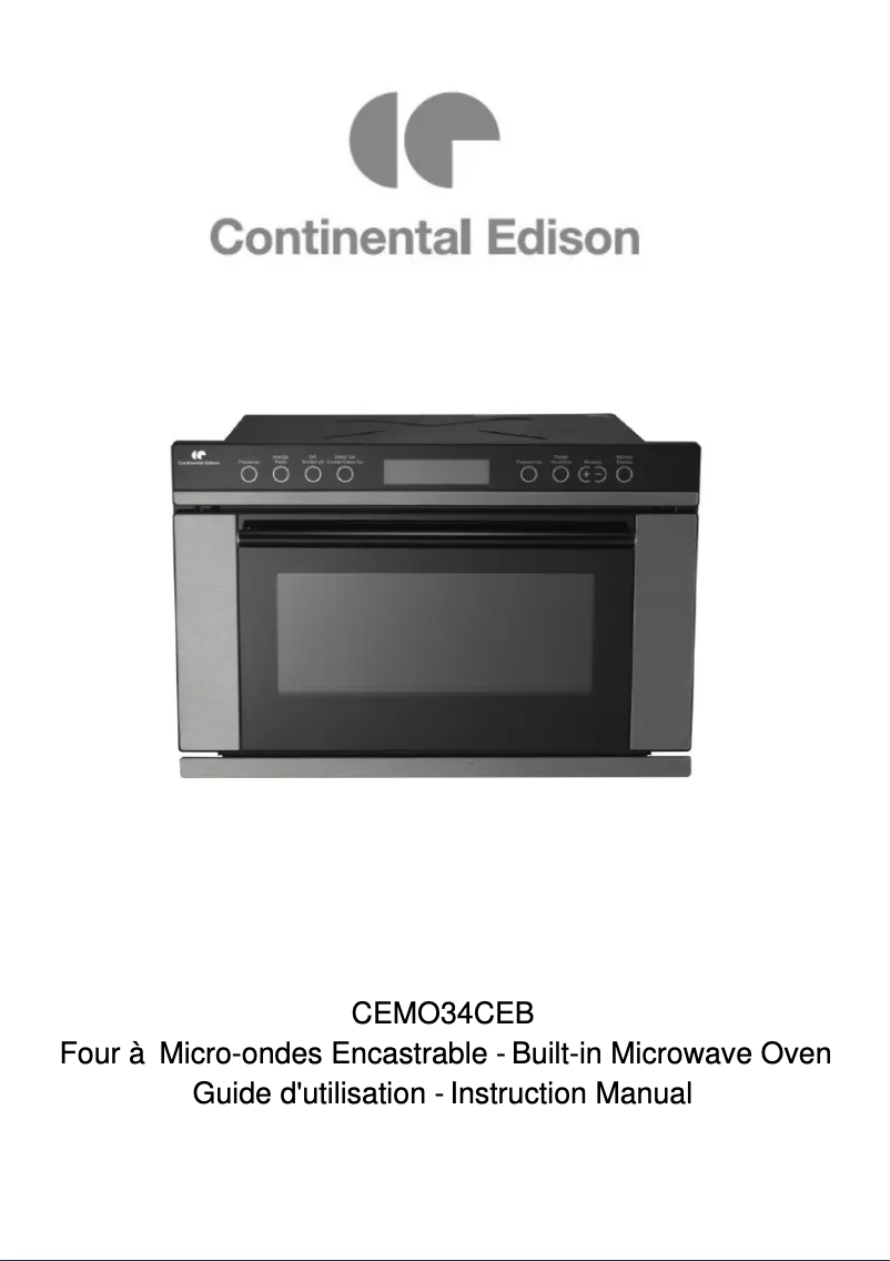 Page 1 de la notice Manuel utilisateur Continental Edison CEMO34CEB