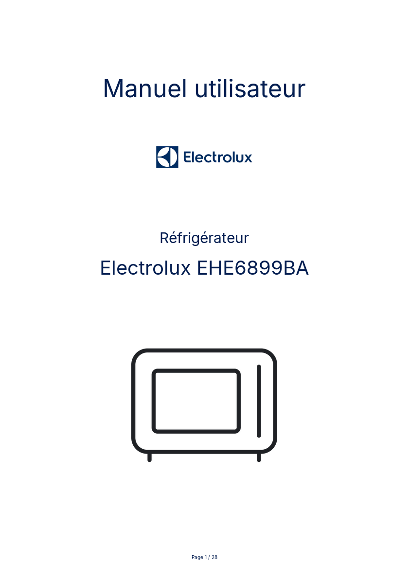 Page n°1 - Manuel utilisateur Electrolux EHE6899BA