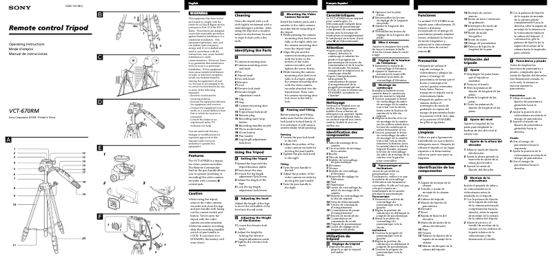 Page 1 de la notice Manuel utilisateur Sony VCT-670RM