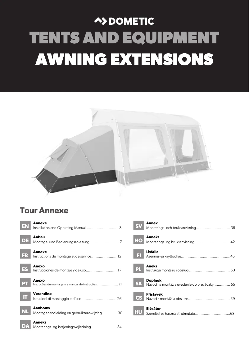 Página 1 del manual Manual de usuario Dometic Tour Annexe