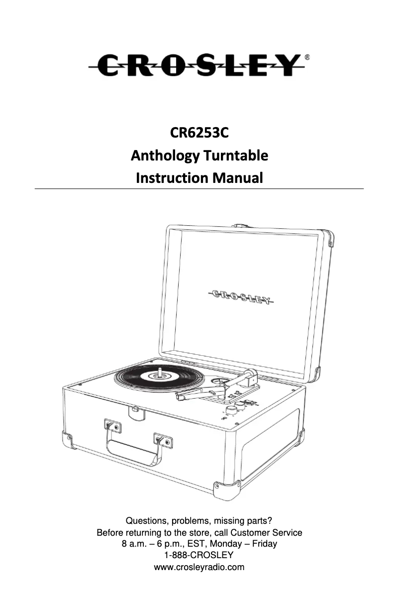 Page 1 de la notice Manuel utilisateur Crosley Anthology CR6253C