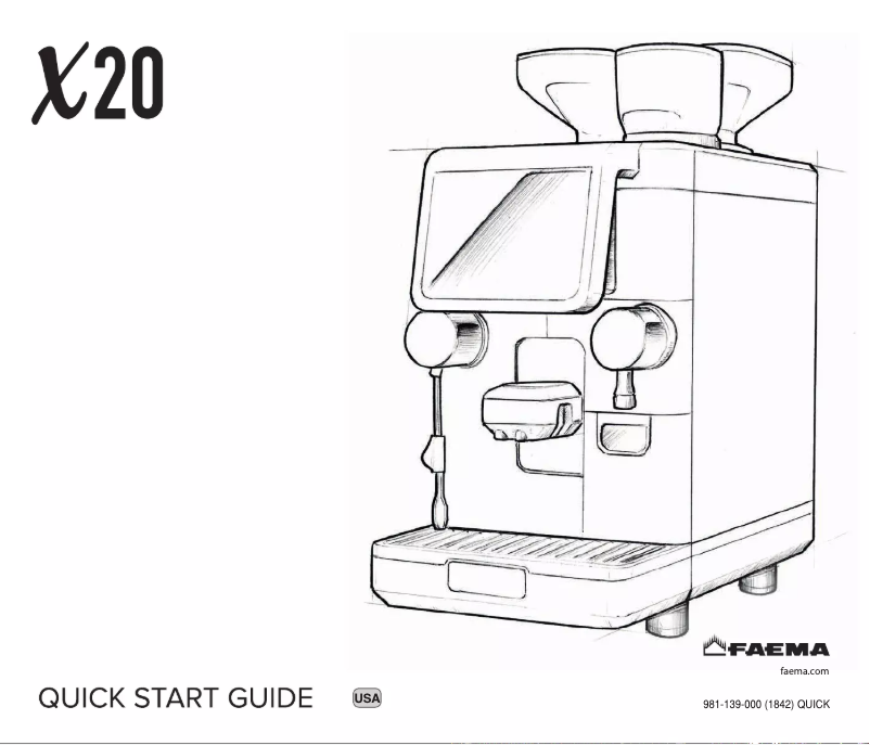 Page 1 de la notice Manuel utilisateur Faema X20