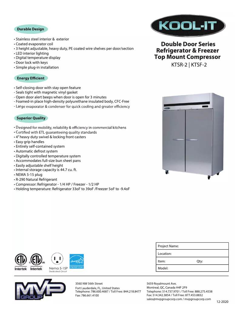 Página 1 del manual Manual de usuario Kool-It KTSF-2