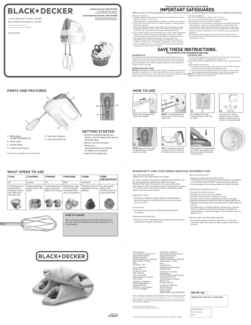 Page n°1 - Manuel utilisateur Black & Decker MX1500W