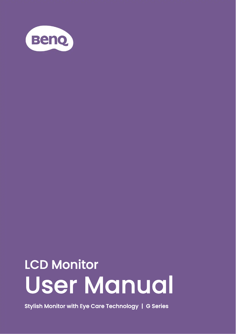 Page 1 de la notice Manuel utilisateur BenQ GW2790