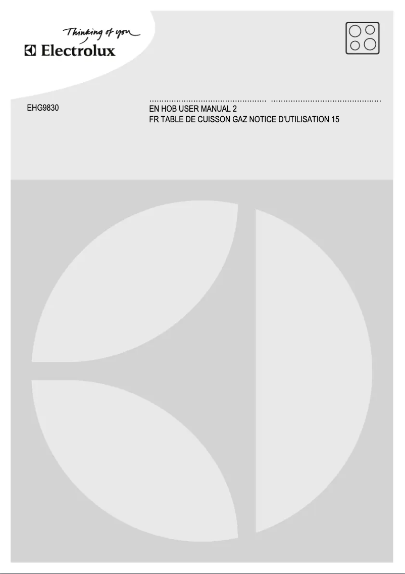 Page n°1 - Manuel utilisateur Electrolux EHG9830