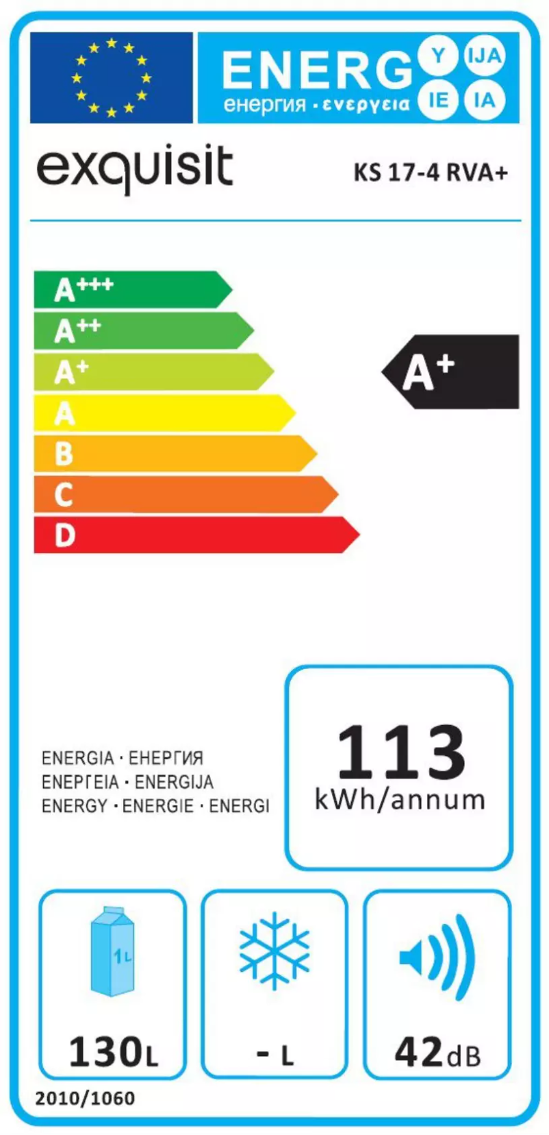 Page n°1 - Label énergétique Exquisit KS17-4.1RVA+
