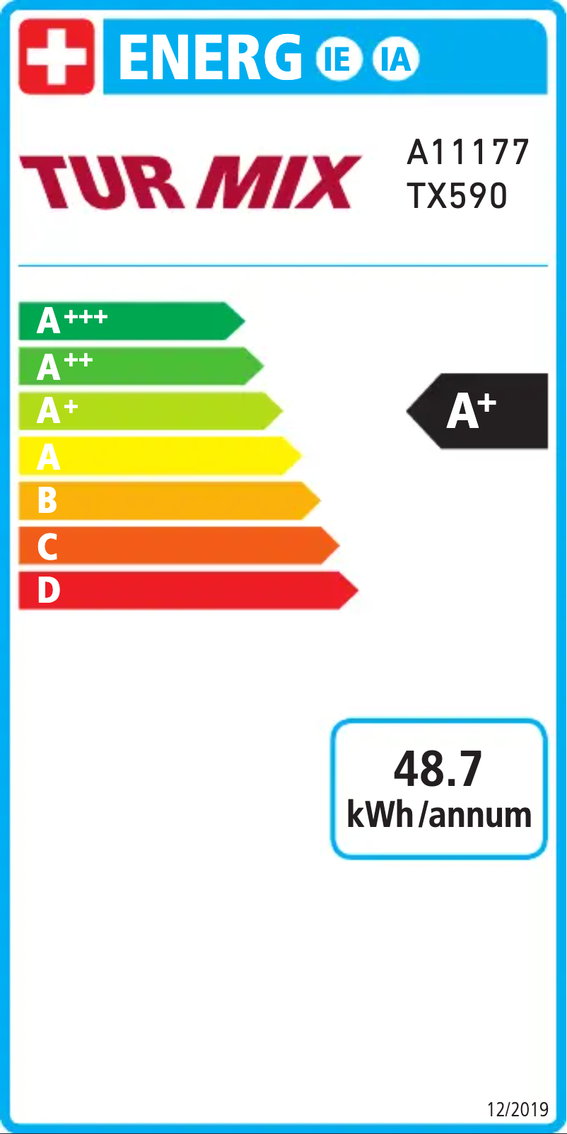 Page 1 de la notice Label énergétique Turmix TX 590