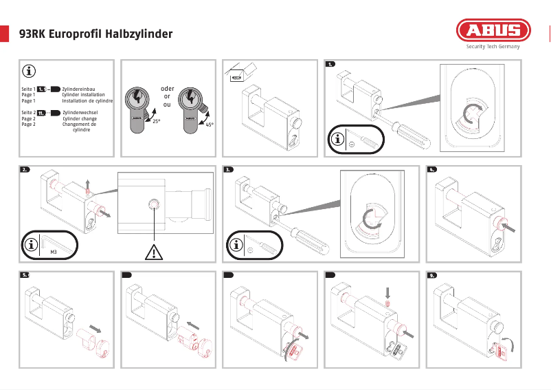 Page 1 de la notice Manuel utilisateur Abus 93RK