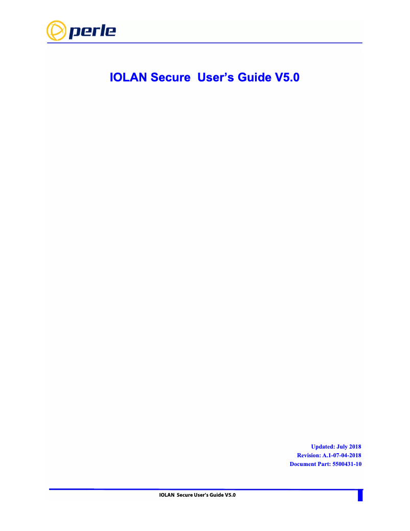 Page n°1 - Manuel utilisateur Perle IOLAN SCG50