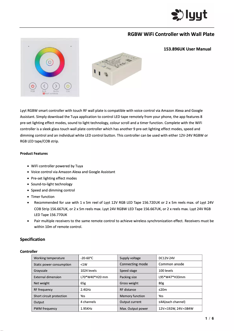 Page 1 de la notice Manuel utilisateur LYYT AL2-C1709