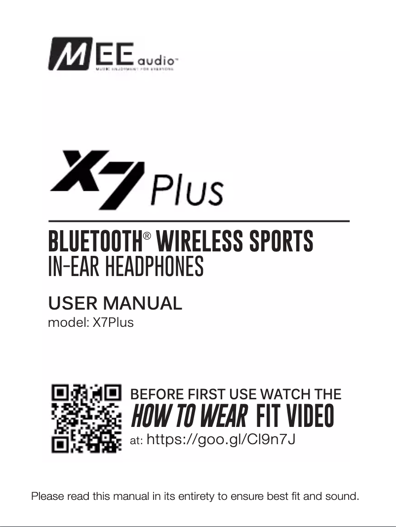 Página 1 del manual Manual de usuario MEE audio X7 Plus