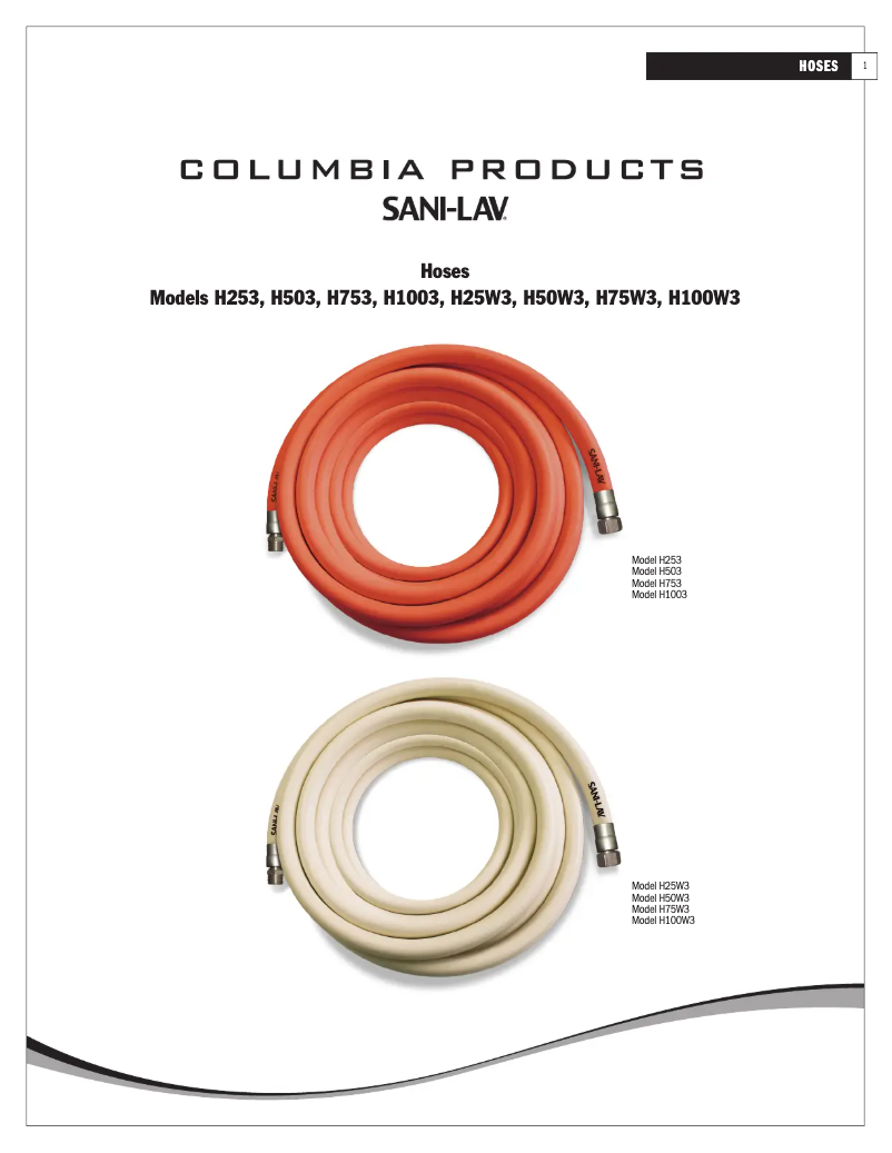 Page 1 de la notice Manuel utilisateur Sani-Lav H253