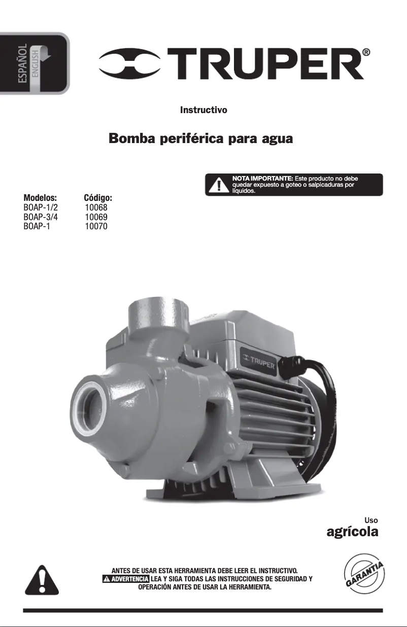 Image de la première page du manuel de l'appareil BOAP-1/2