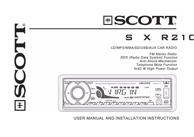 Page 1 de la notice Manuel utilisateur Scott SRX 210 Drift