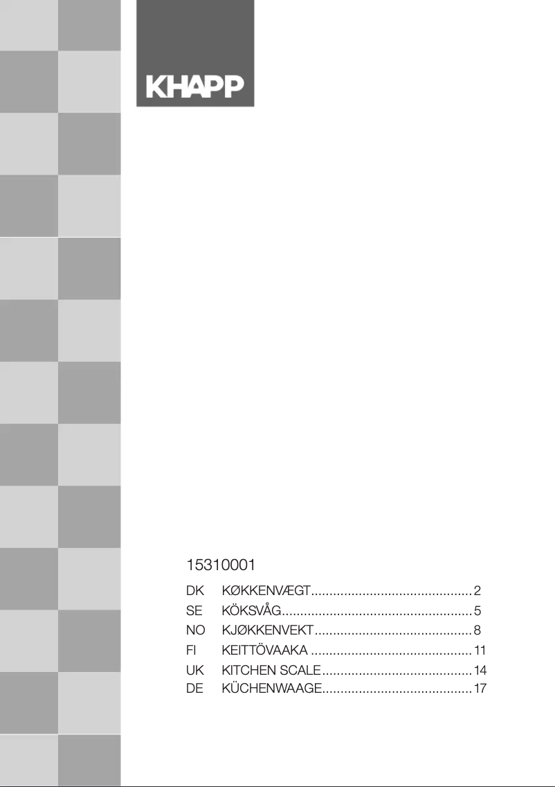 Page 1 de la notice Manuel utilisateur Khapp 15310001