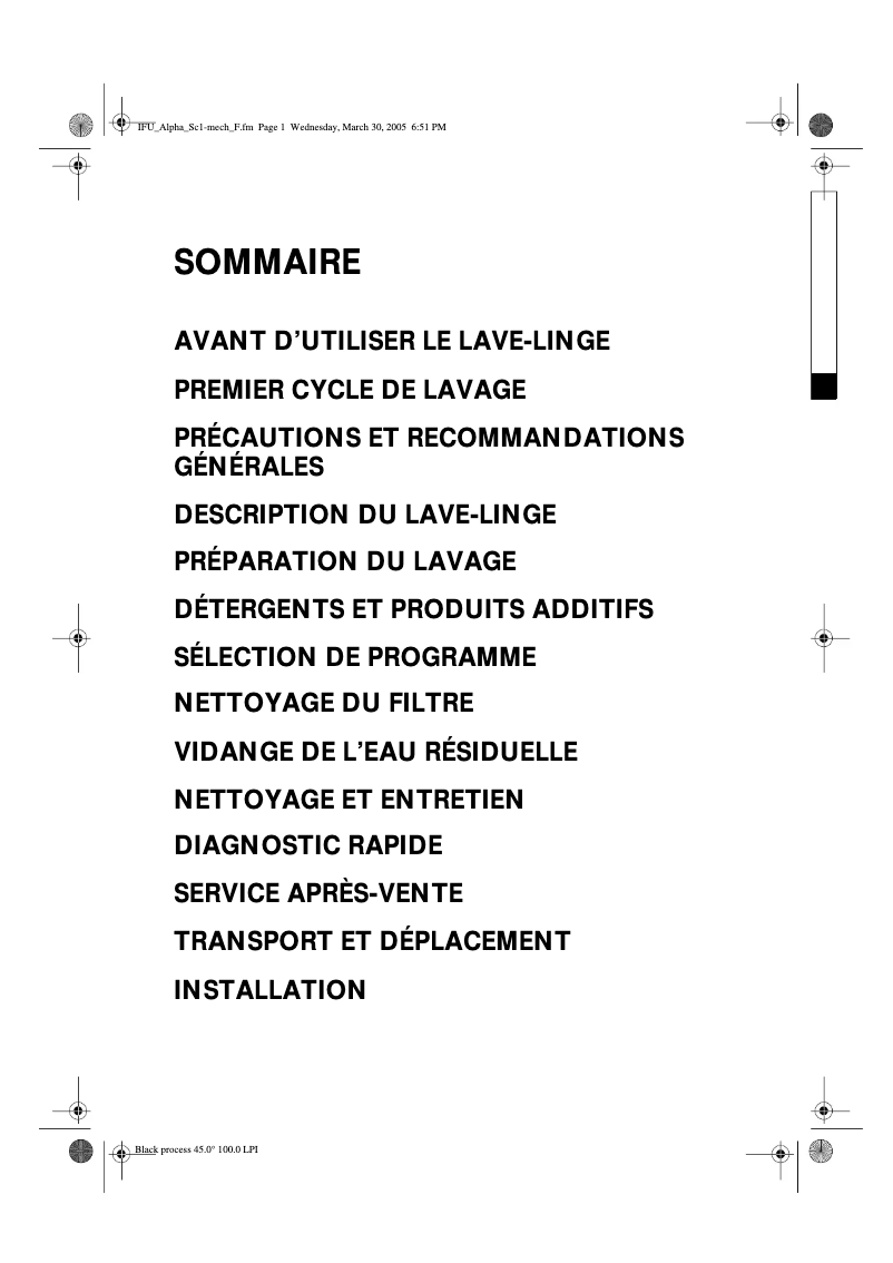 Page n°1 - Manuel utilisateur Whirlpool AWT 4105