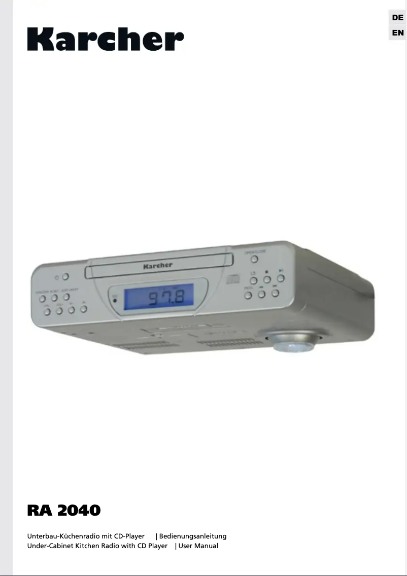 Image de la première page du manuel de l'appareil RA 2040