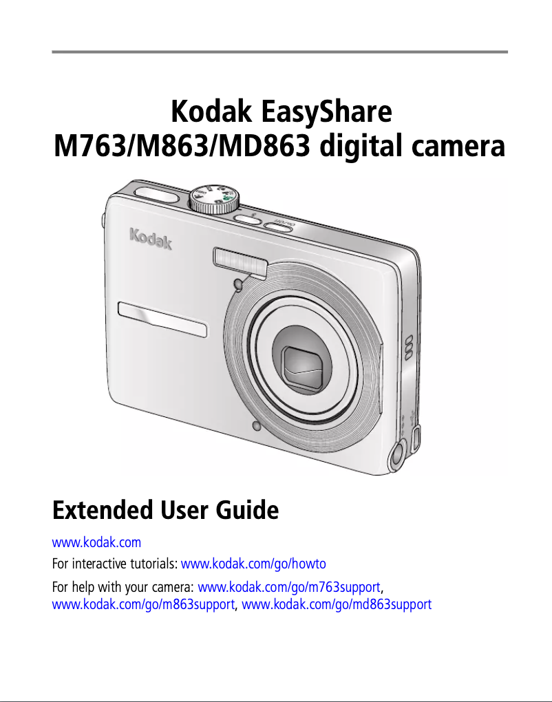 Image de la première page du manuel de l'appareil EasyShare M863