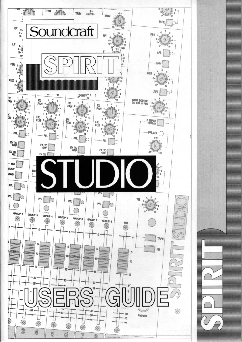 Page n°1 - Manuel utilisateur Soundcraft Spirit Studio