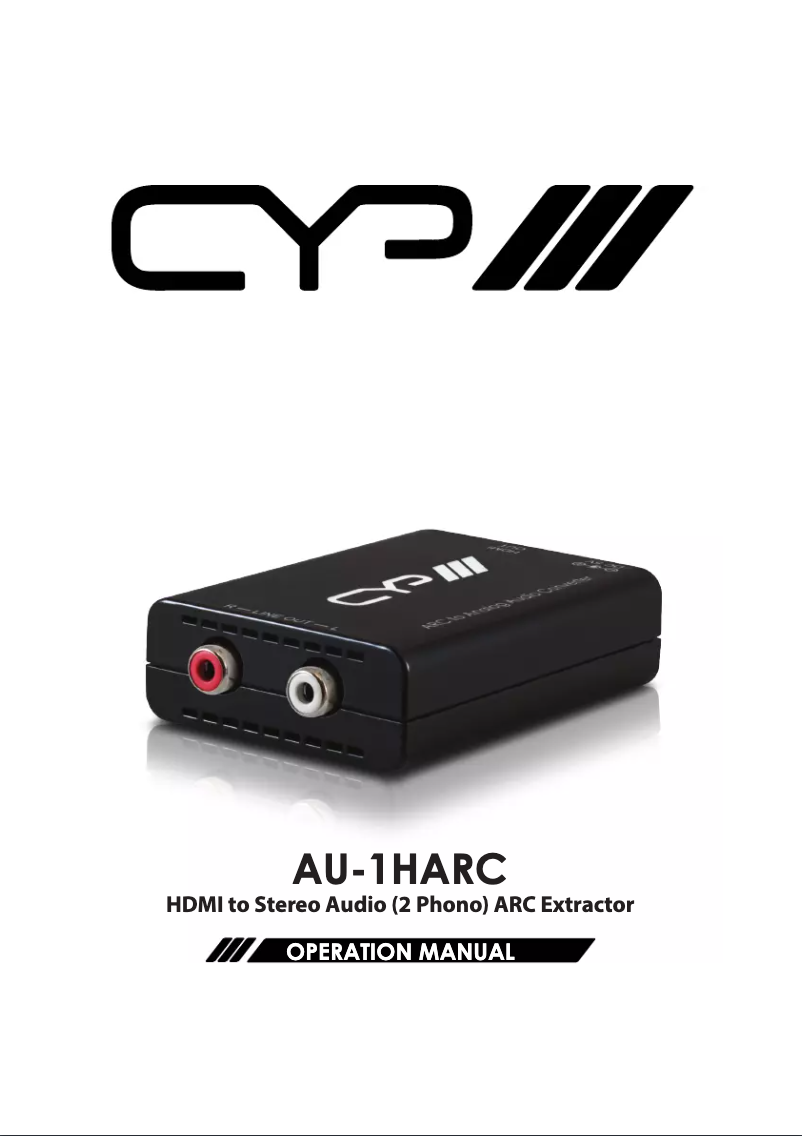 Page n°1 - Manuel utilisateur CYP AU-1HARC