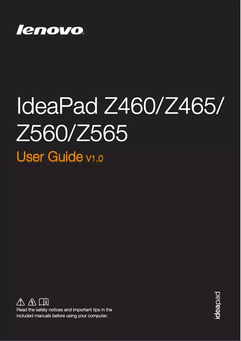 Page n°1 - Manuel utilisateur Lenovo IdeaPad Z565