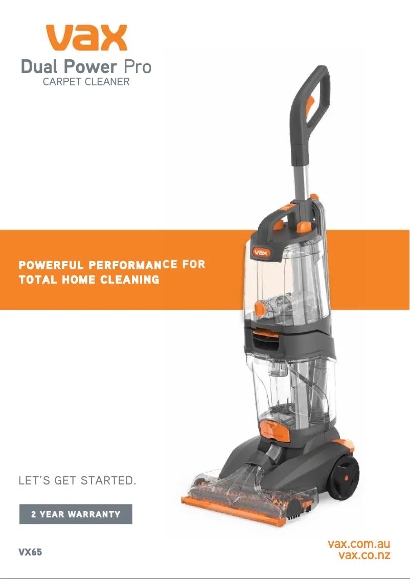 Imagen de la primera página del manual del dispositivo Dual Power Pro VX65