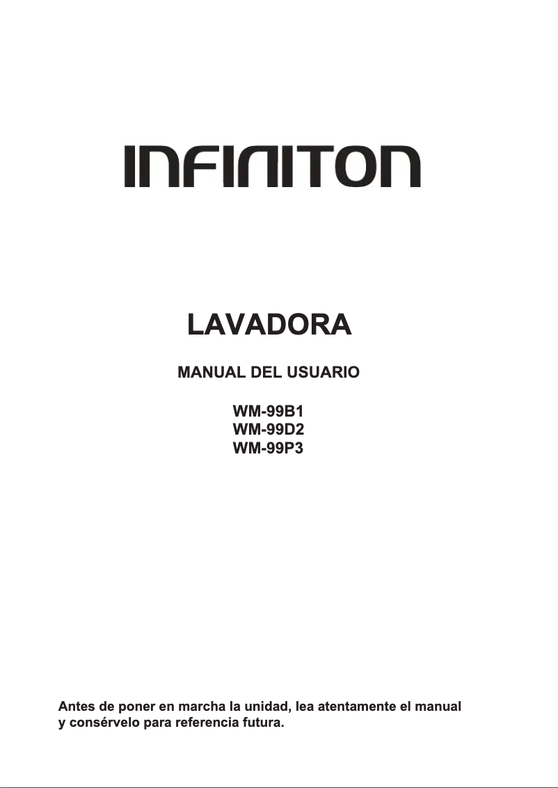 Page 1 de la notice Manuel utilisateur Infiniton WM-99P3