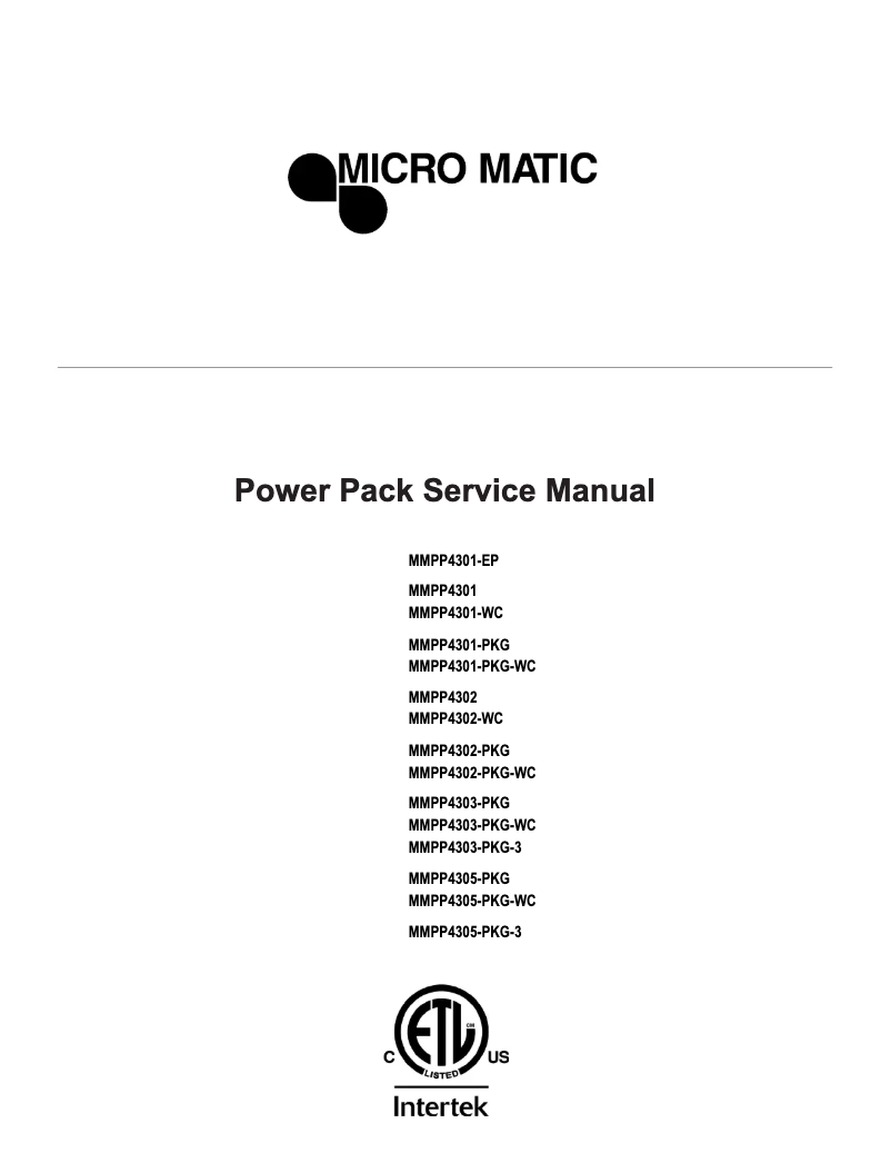 Page n°1 - Manuel utilisateur Micro Matic MMPP4302