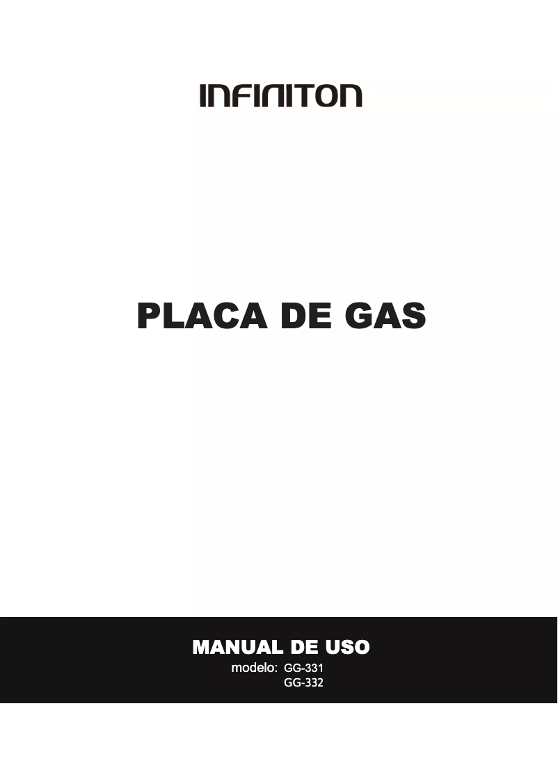 Page 1 de la notice Manuel utilisateur Infiniton GG-332