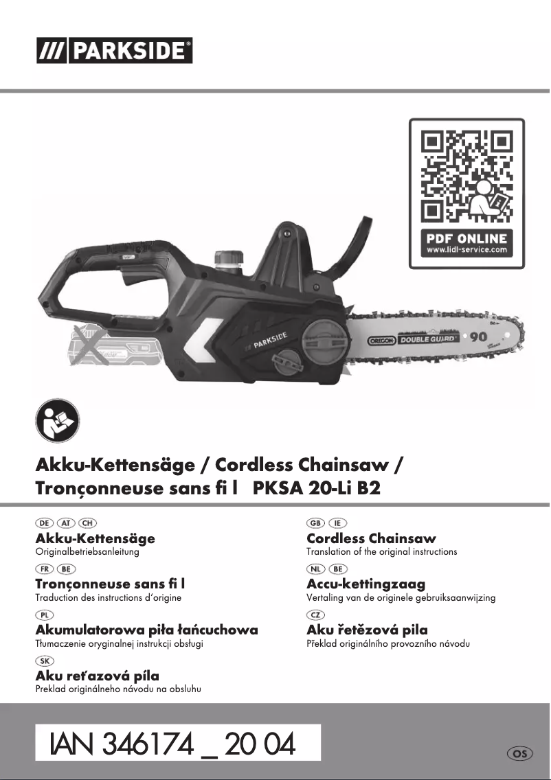 Image de la première page du manuel de l'appareil PKSA 20-Li B2